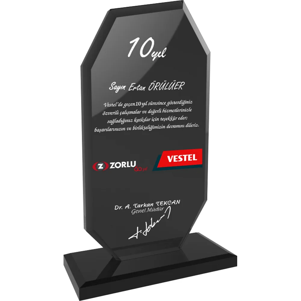 Kristal Plaket - Füme